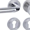 Südmetall Türgriff-Garnitur Rosette Solid 4 PZ Edelstahl satiniert/poliert silber Ø 52 mm