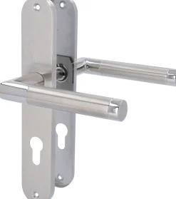 Südmetall Türgriff-Garnitur Langschild PZ Edelstahl satiniert silber 235 x 40 mm
