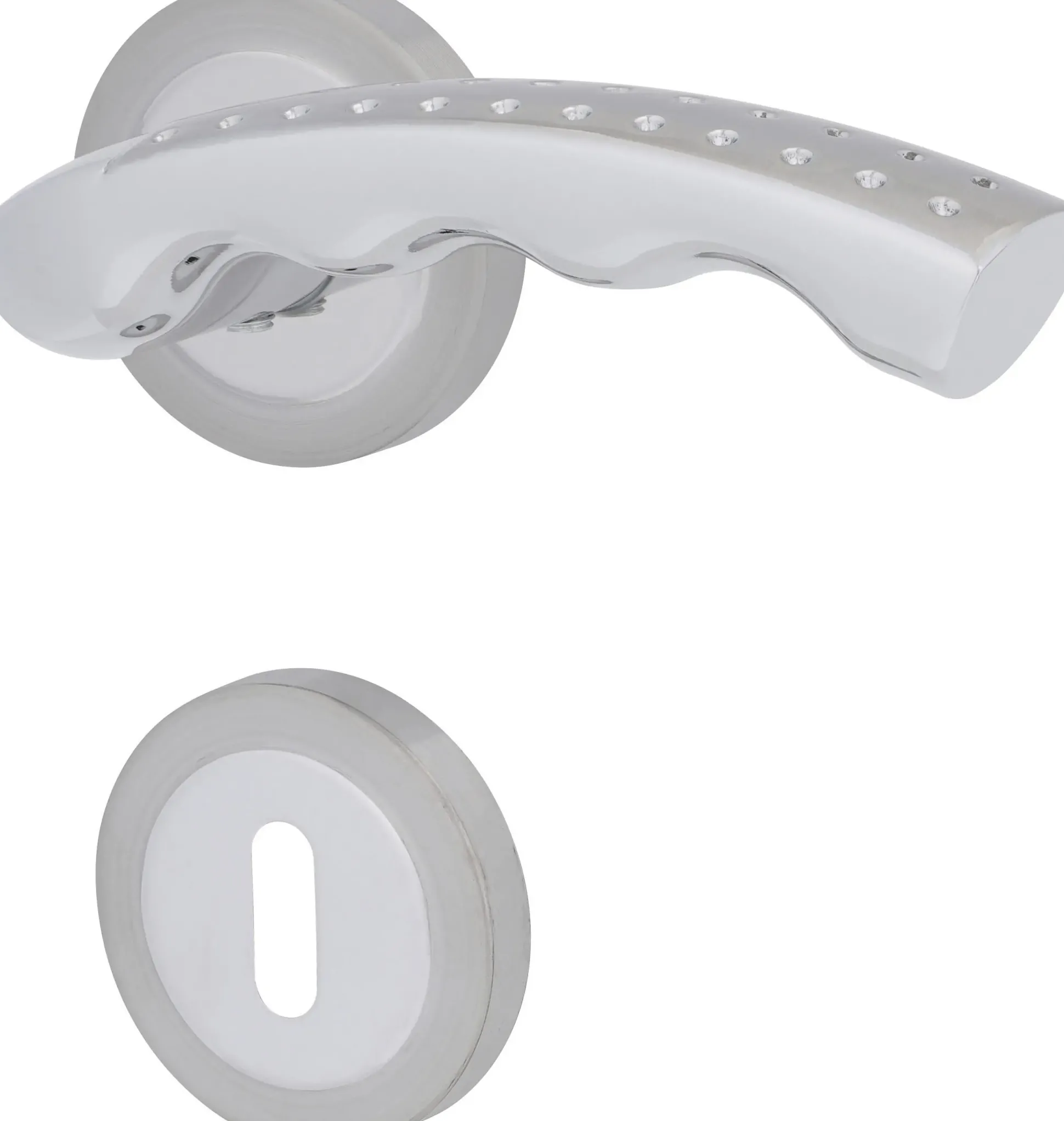 Südmetall Türgriff-Garnitur Rosette Gloria BB Messing satiniert chrom Ø 55 mm