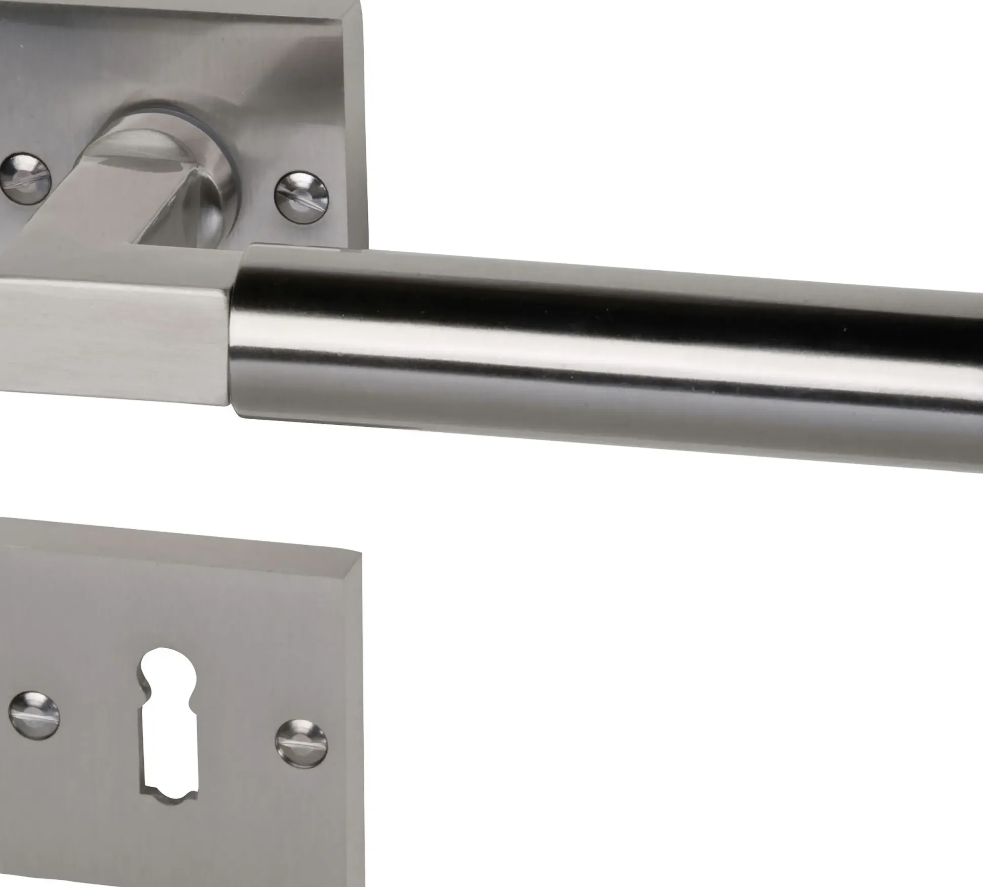 Südmetall Türgriff-Garnitur Rosette Aida BB Messing satiniert silber 52 x 52 mm