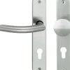 Südmetall Türgriff-Garnitur Langschild Jillian PZ Edelstahl satiniert Drücker links silber 235 x 40 mm