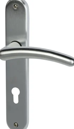 Südmetall Türgriff-Garnitur Langschild Franziska PZ Messing beschichtet/satiniert silber 225 x 40 mm
