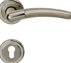 Südmetall Türgriff-Garnitur Rosette Betty PZ Edelstahl poliert/satiniert silber Ø 50 mm