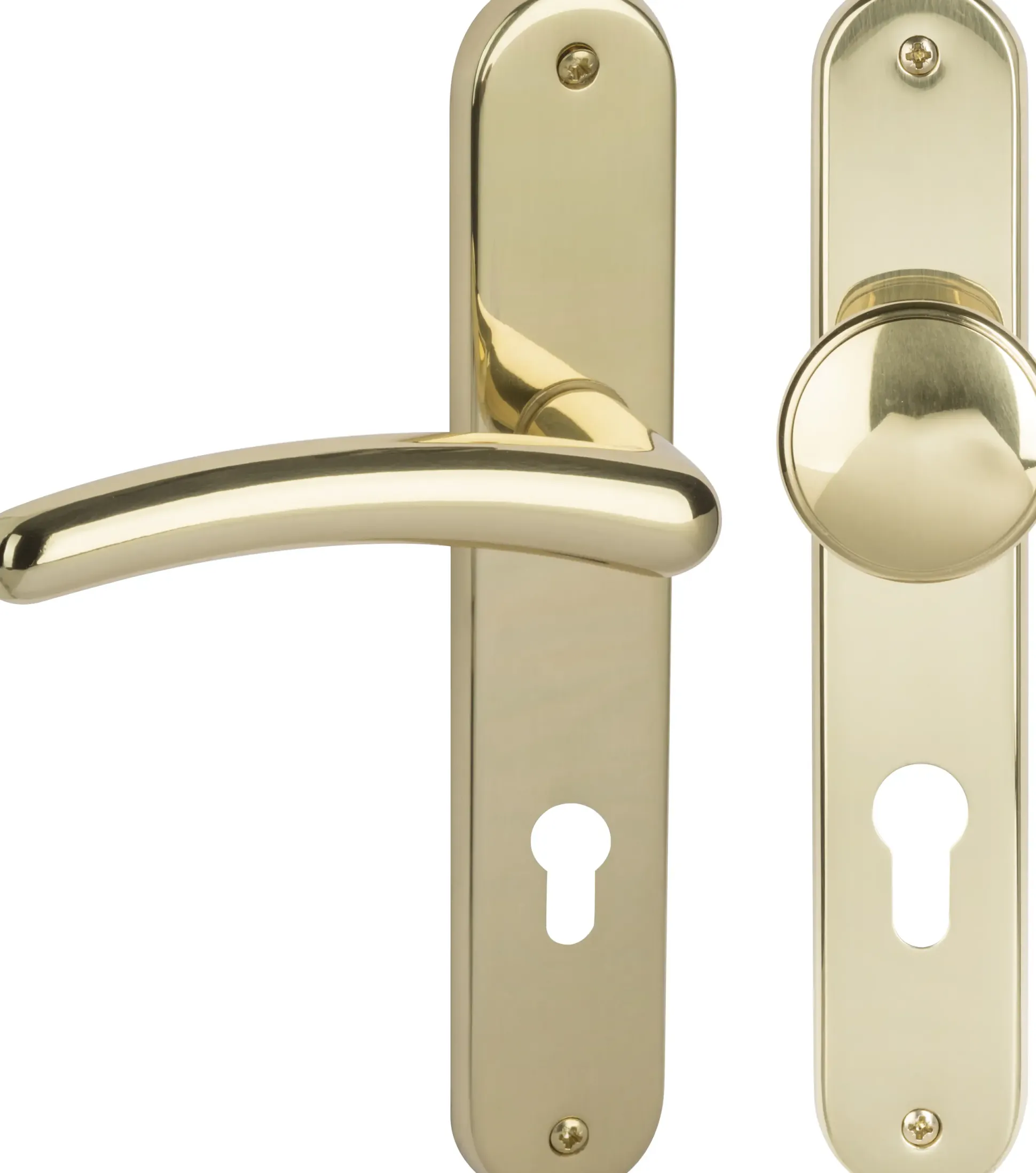 Südmetall Türgriff-Garnitur Langschild Franziska PZ Messing poliert Drücker rechts gold 225 x 40 mm