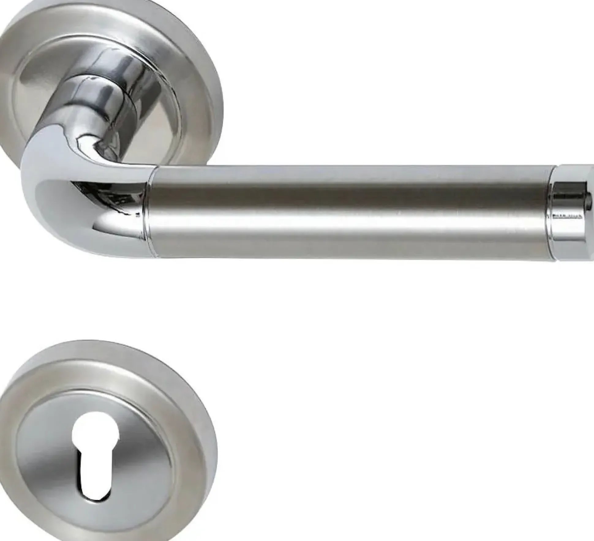Südmetall Türgriff-Garnitur Rosette Billy PZ Edelstahl satiniert/poliert chrom Ø 55 mm