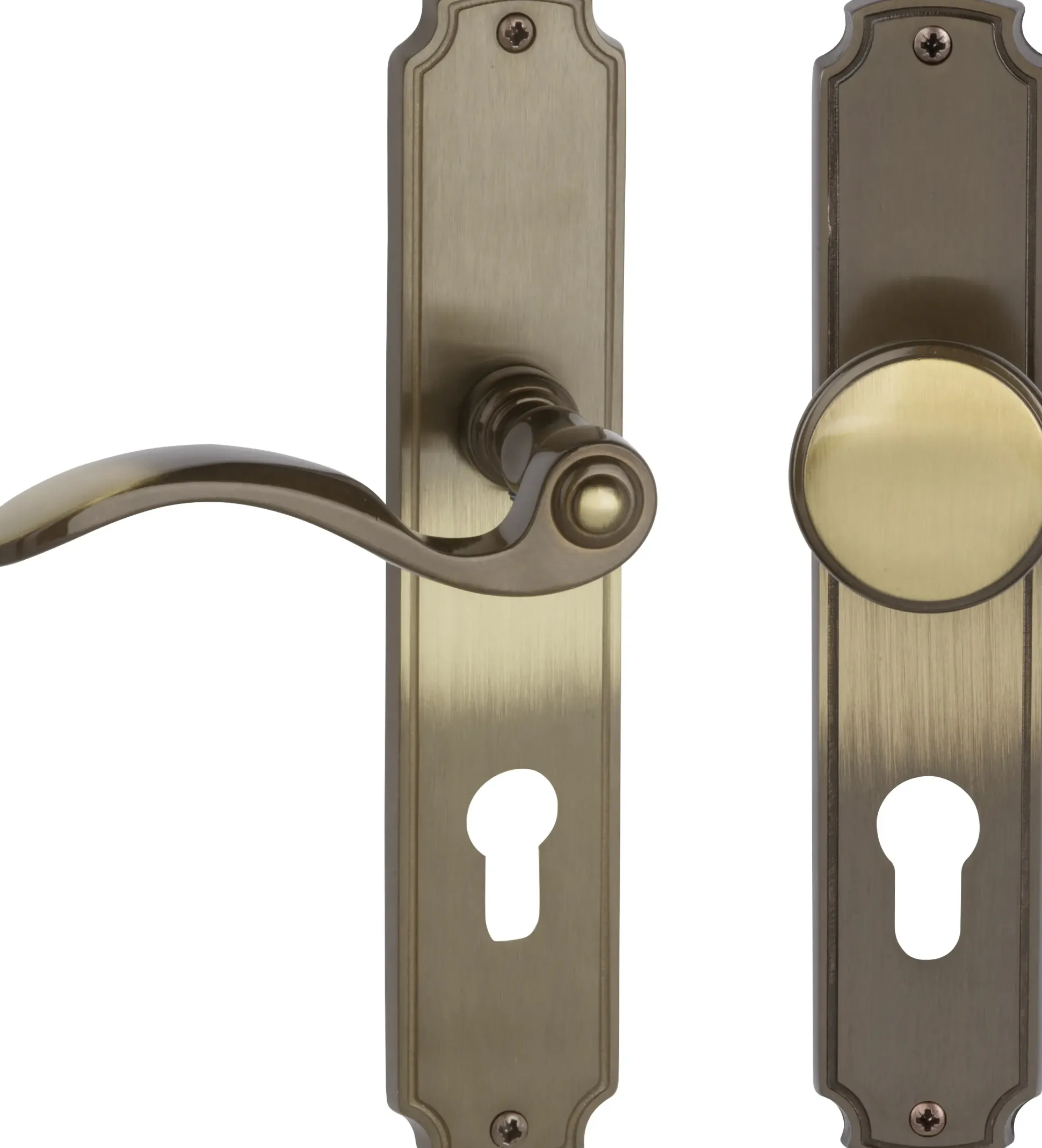 Südmetall Türgriff-Garnitur Langschild Rebeca PZ Messing brüniert bronze Drücker rechts 220 x 43 mm