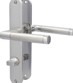 Südmetall WC-Türgriff-Garnitur Langschild Edelstahl satiniert silber 235 x 40 mm