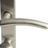 Südmetall WC-Türgriff-Garnitur Langschild Franziska Messing satiniert silber 225 x 40 mm