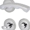 Südmetall WC-Türgriff-Garnitur Rosette Gloria Messing satiniert chrom Ø 55 mm