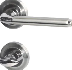 Südmetall WC-Türgriff-Garnitur Rosette Natal II Messing satiniert chrom Ø 55 mm