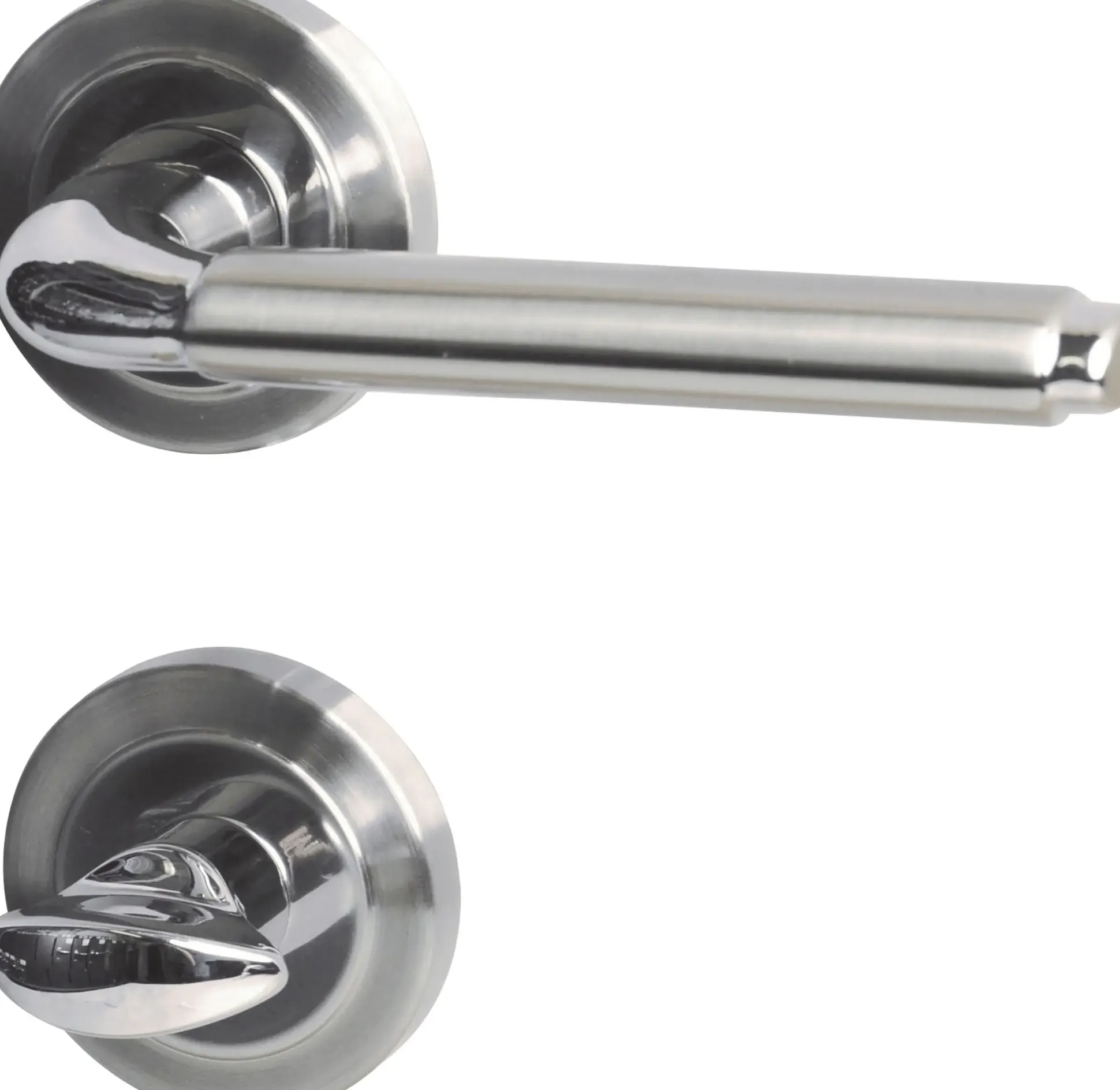 Südmetall WC-Türgriff-Garnitur Rosette Natal II Messing satiniert chrom Ø 55 mm