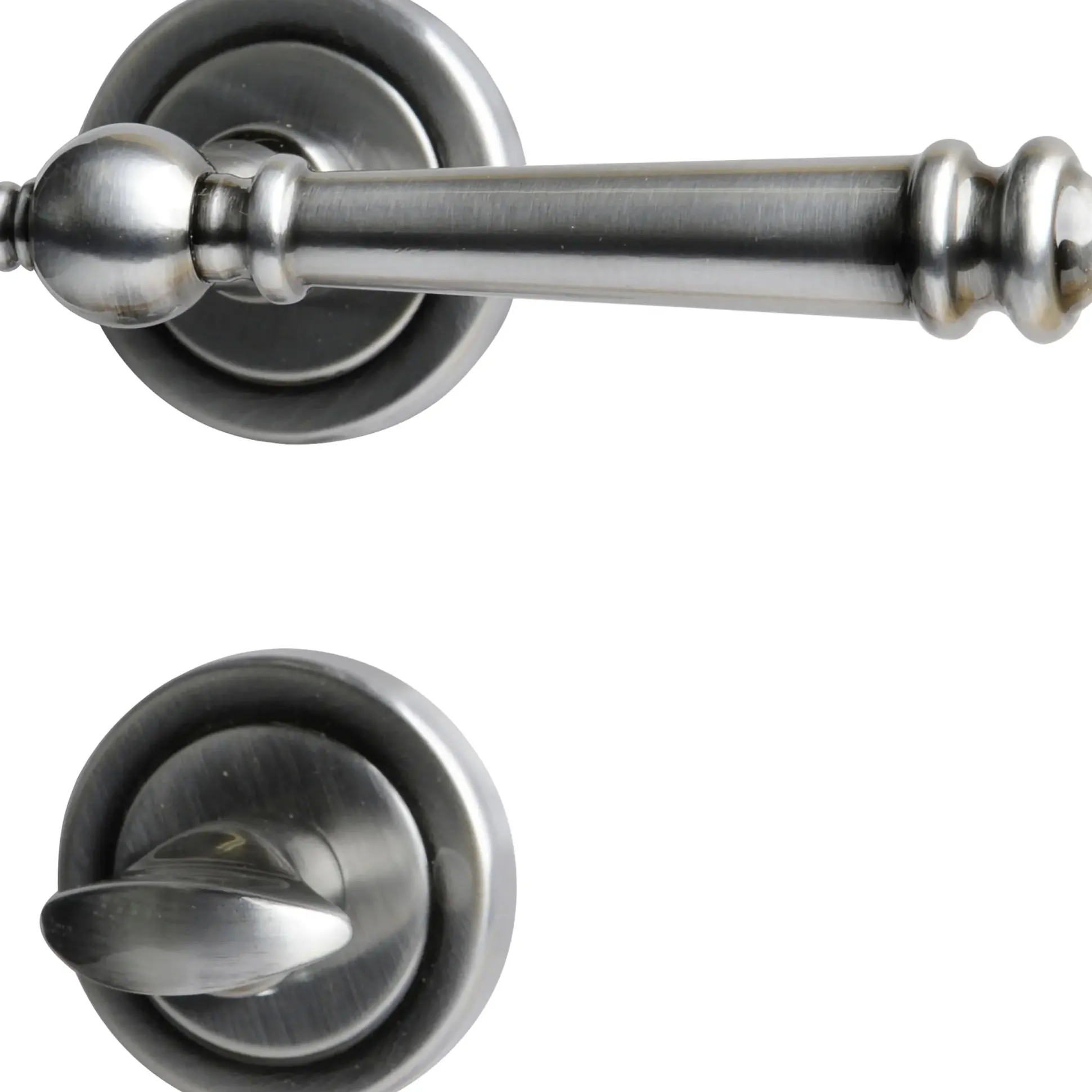 Südmetall WC-Türgriff-Garnitur Rosette Mount Blanc Messing satiniert grau Ø 55 mm
