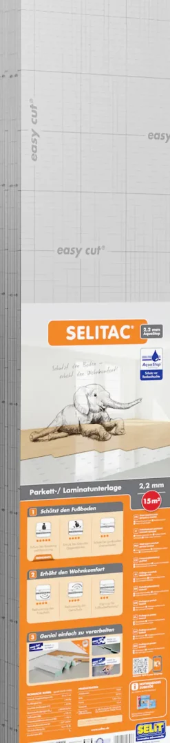 Selitac Trittschalldämmung Aqua Stop Faltplatte 2,2 mm stark