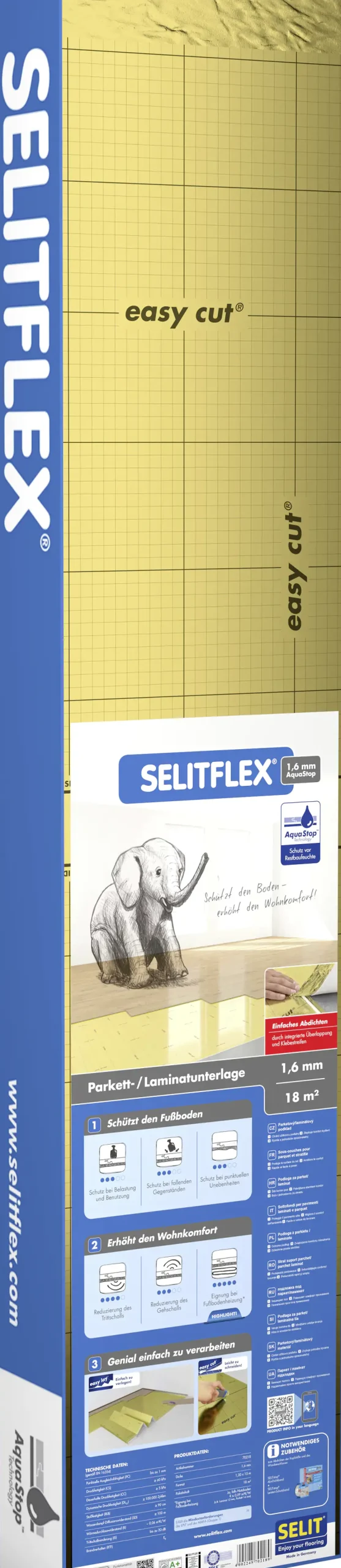 SelitFlex Dämmplatte Aqua Stop Faltplatte 1,6 mm 18 m²