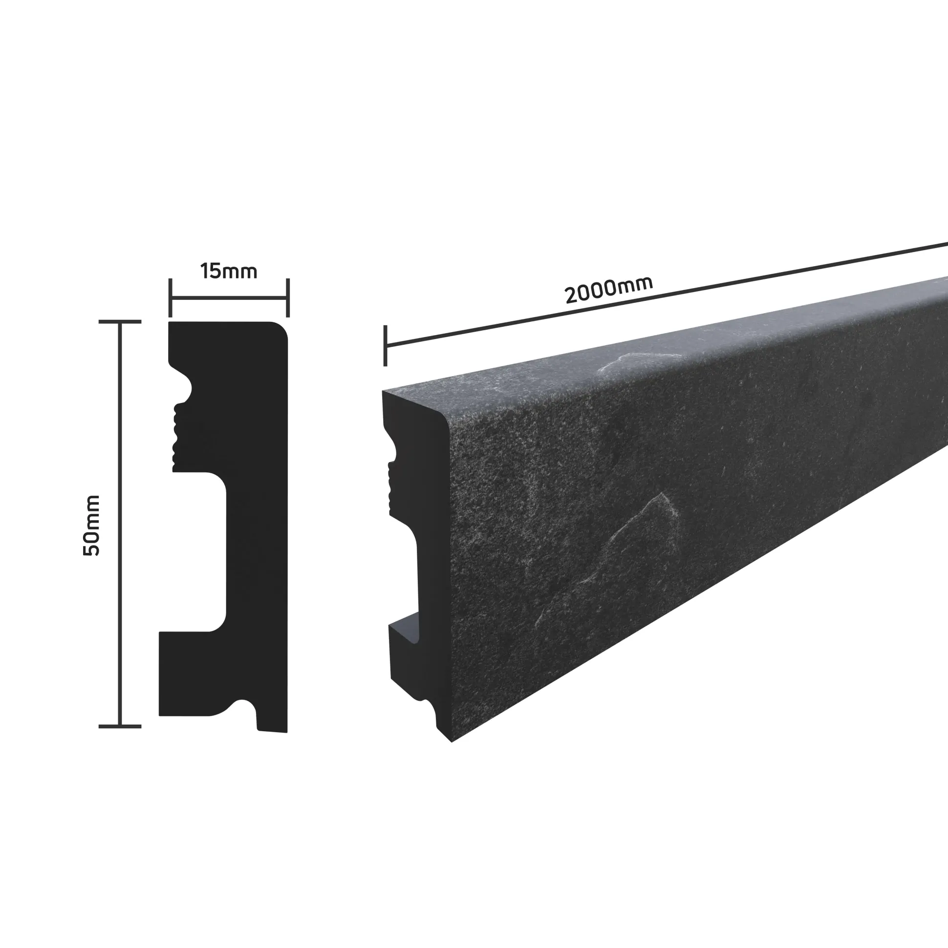 SELITSTYLE Sockelleiste FBL50 Fliese Loft 2000 x 50 x 15 mm wasserfest