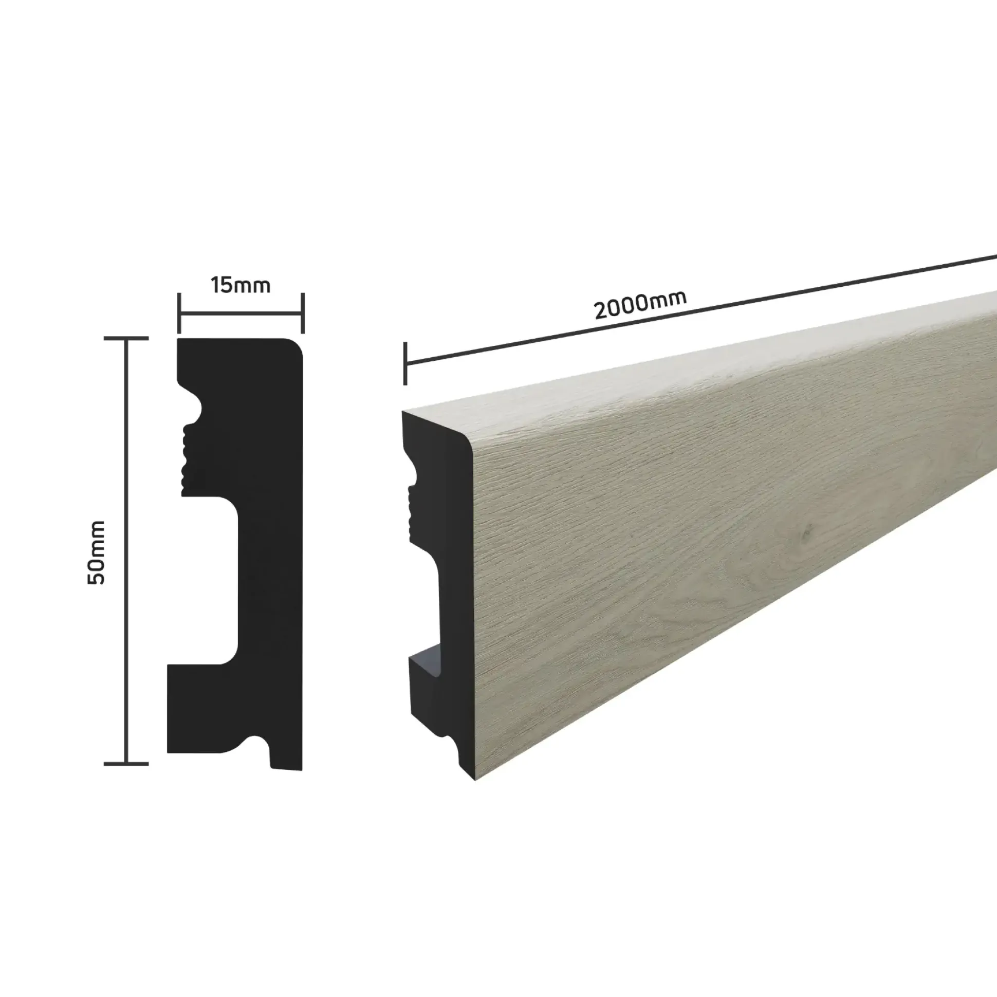 SELITSTYLE Sockelleiste FBL50 Eiche Royal 2000 x 50 x 15 mm wasserfest