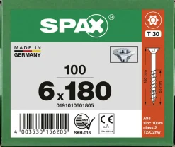 Spax Universalschrauben 6 x 180 mm T30 Teilgewinde - 100 Stk.