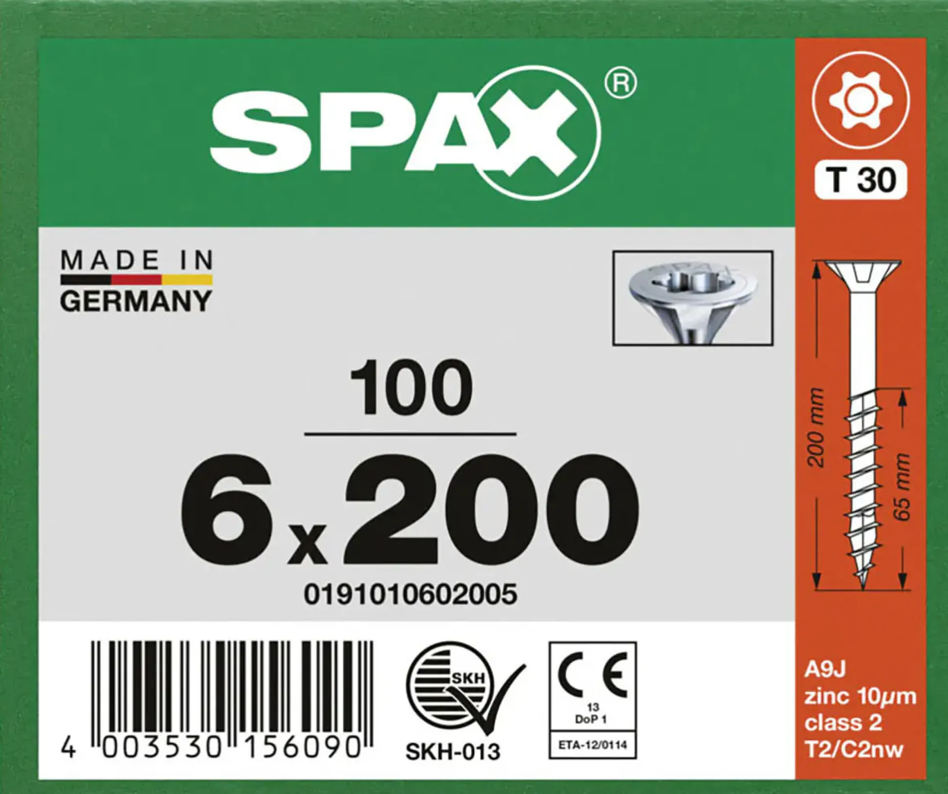Spax Universalschrauben 6 x 200 mm T20 Teilgewinde - 100 Stk.