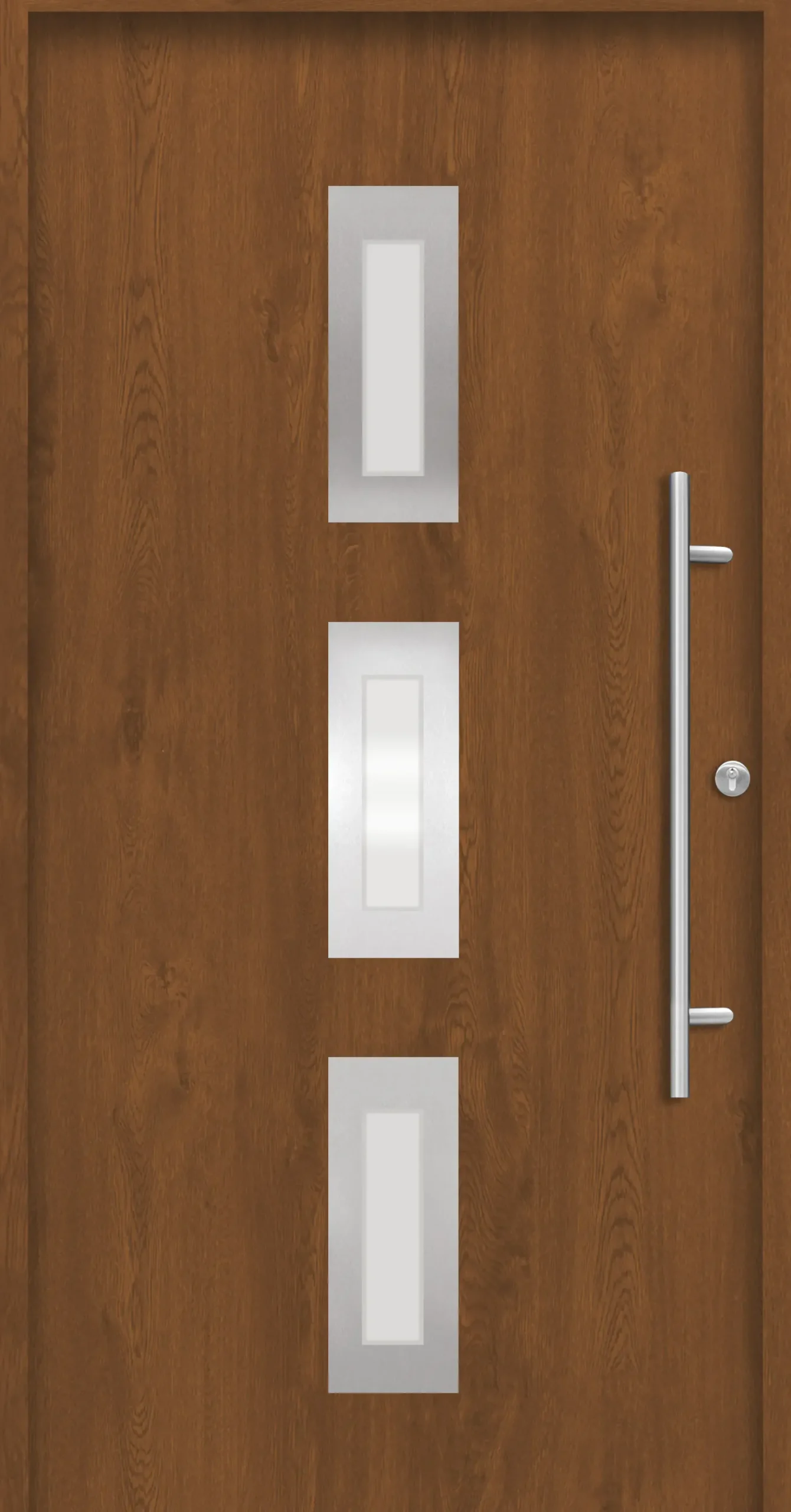 Splendoor Haustür Passivedoor Premium B02 Golden Oak DIN Rechts 100 x 210 cm
