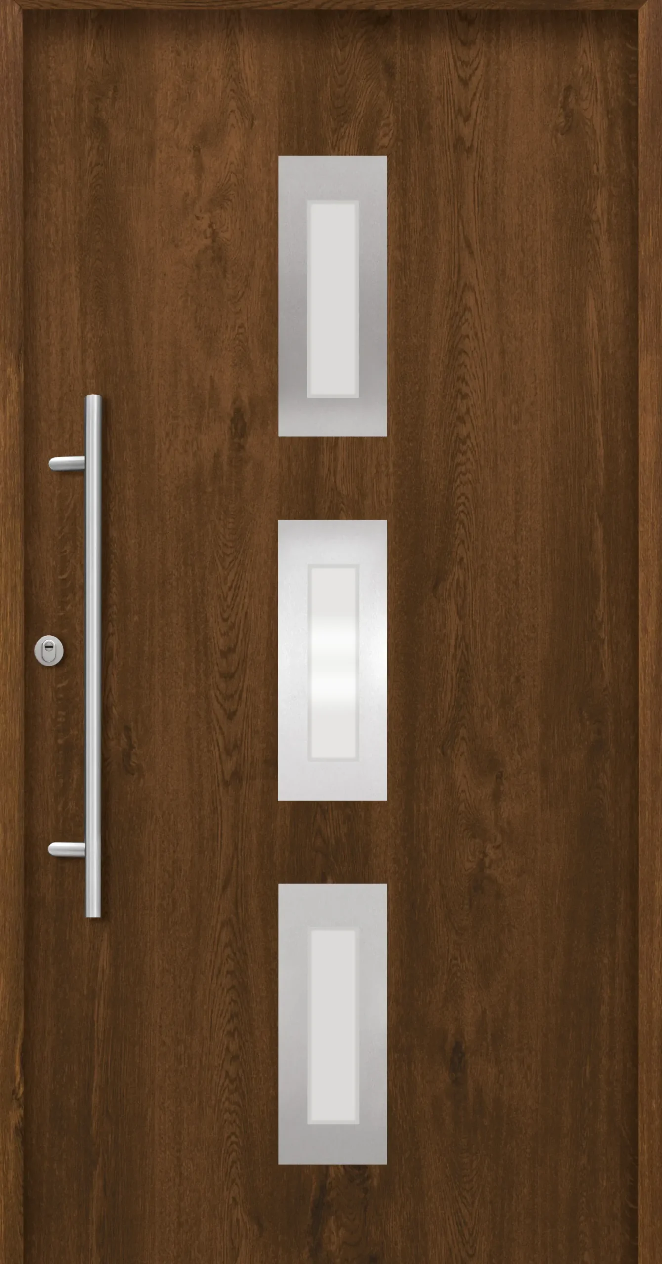 Splendoor Haustür Passivedoor Premium B02 RC2 Nussbaum DIN Links 110 x 210 cm