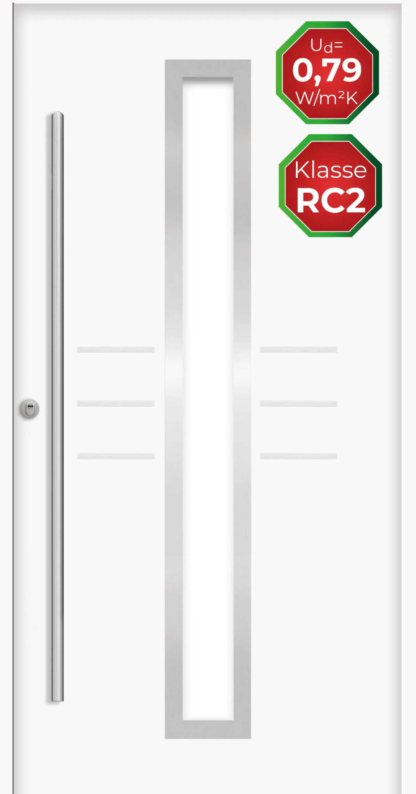 Splendoor Haustür Passivedoor Premium B07 RC2 Weiß DIN Links 100 x 210 cm