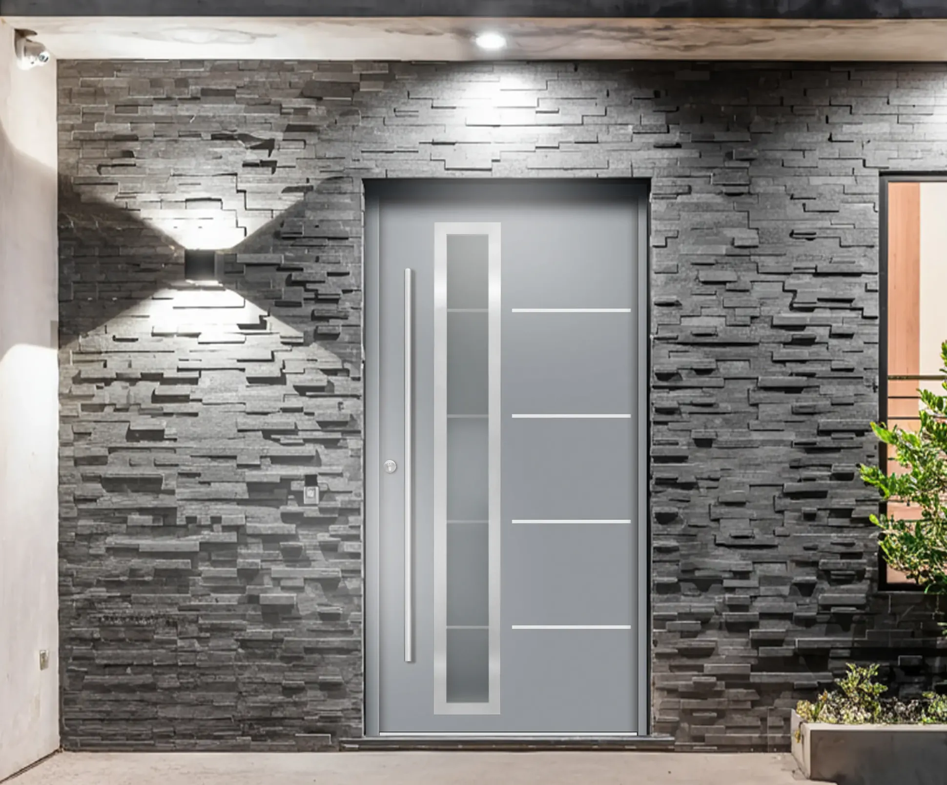 Splendoor Haustür Passivedoor Premium B06 Grau DIN Links 100 x 210 cm