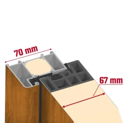 Splendoor Haustür Passivedoor Premium B02 RC2 Golden Oak DIN Rechts 100 x 210 cm