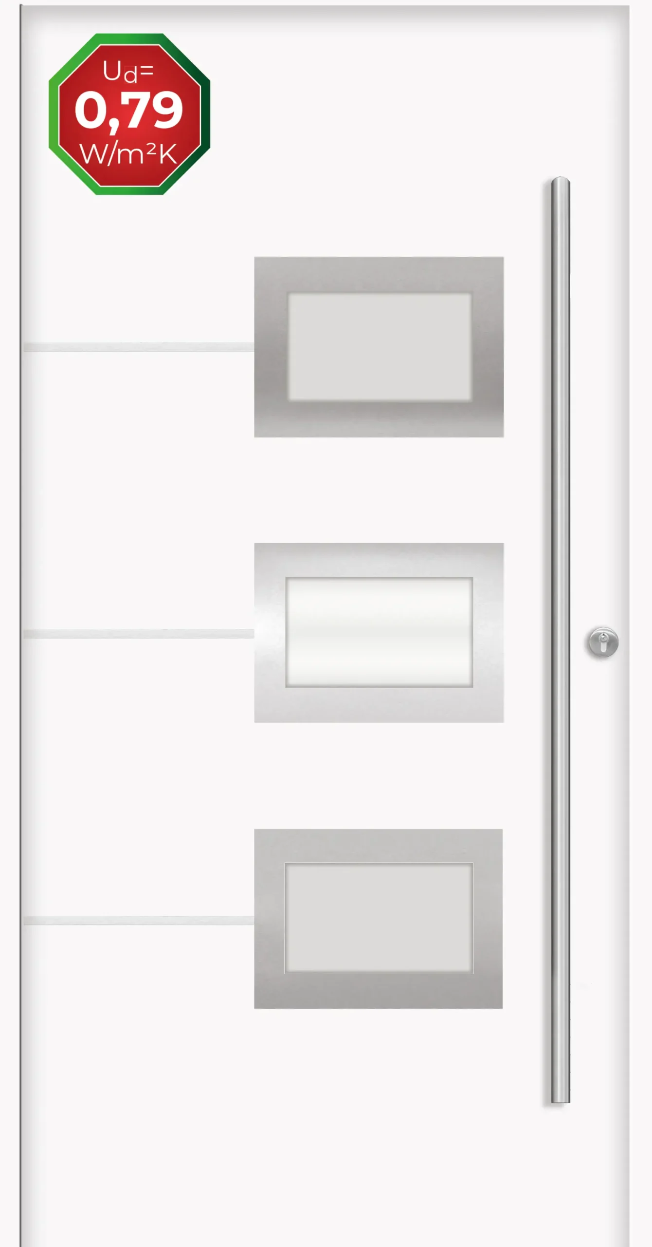 Splendoor Haustür Passivedoor Premium B03 Weiß DIN Rechts 100 x 210 cm