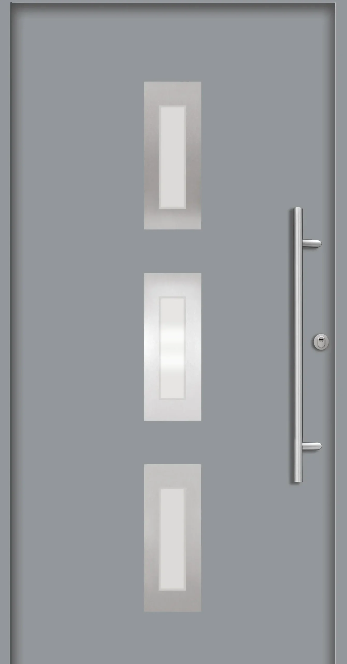 Splendoor Haustür Passivedoor Premium B02 RC2 Grau DIN Rechts 100 x 210 cm