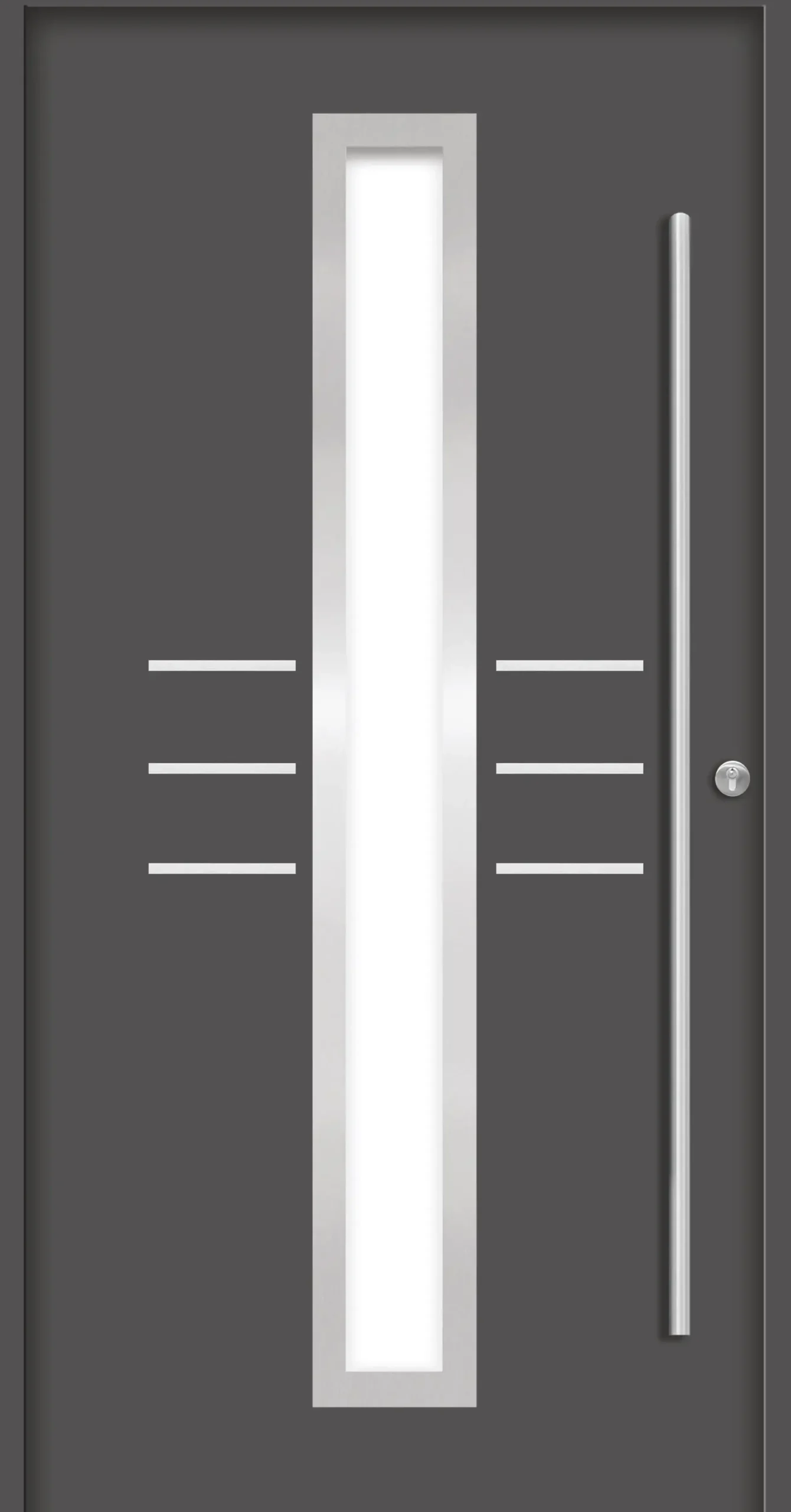 Splendoor Haustür Passivedoor Premium B07 Anthrazit DIN Rechts 110 x 210 cm