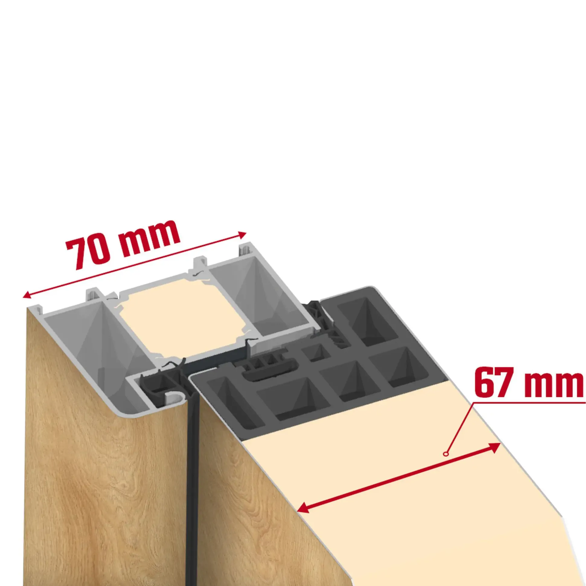 Splendoor Haustür Passivedoor Premium B01 Eiche Natur DIN Links 110 x 210 cm