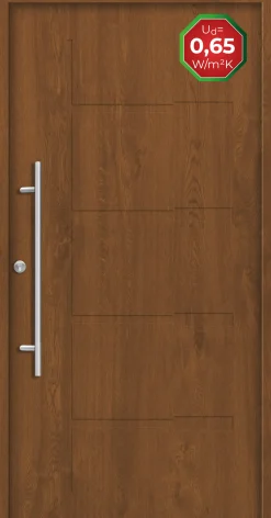 Splendoor Haustür Passivedoor Premium H1 Golden Oak DIN Links 110 x 210 cm