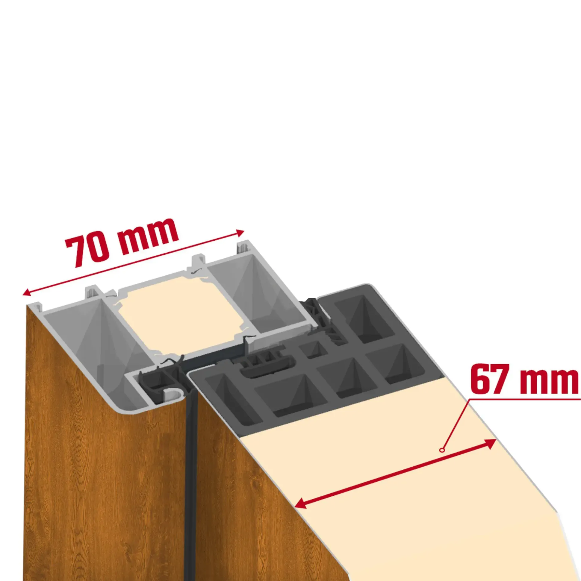 Splendoor Haustür Passivedoor Premium H1 Golden Oak DIN Links 110 x 210 cm