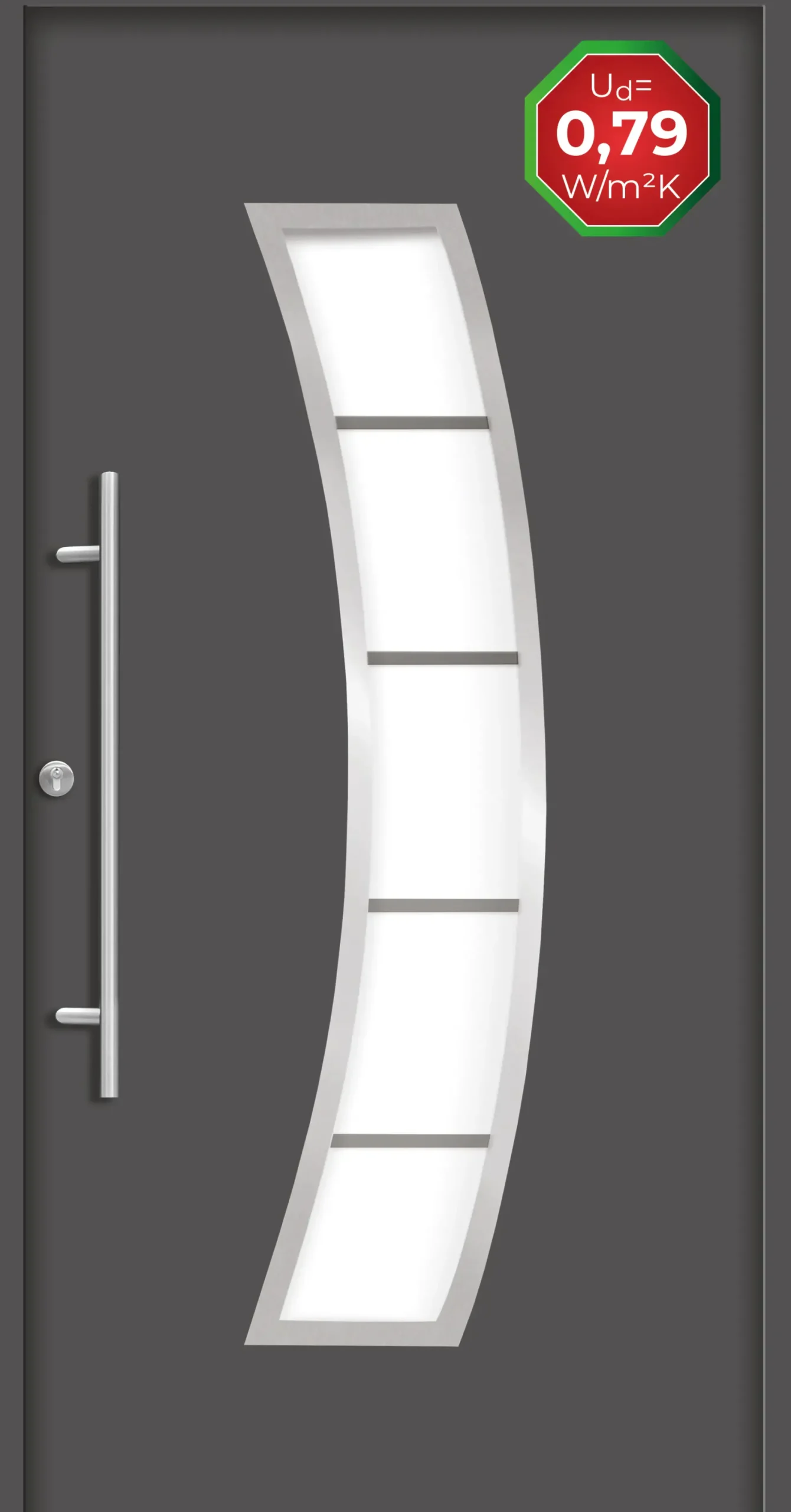 Splendoor Haustür Passivedoor Premium P14 Anthrazit DIN Links 110 x 210 cm
