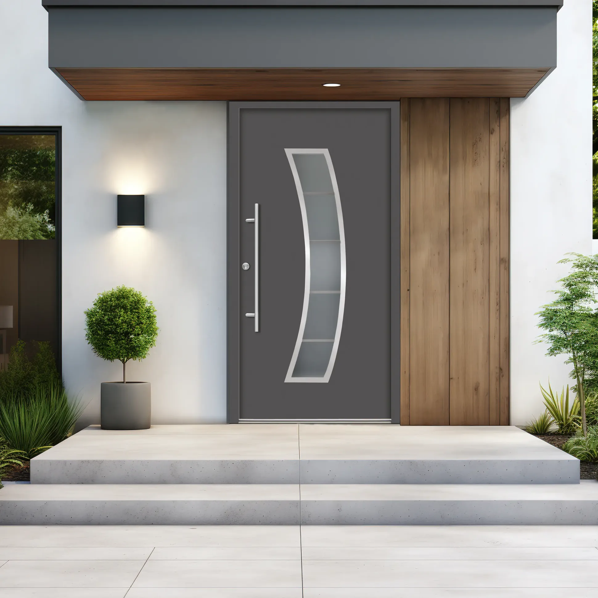 Splendoor Haustür Passivedoor Premium P14 Anthrazit DIN Links 110 x 210 cm