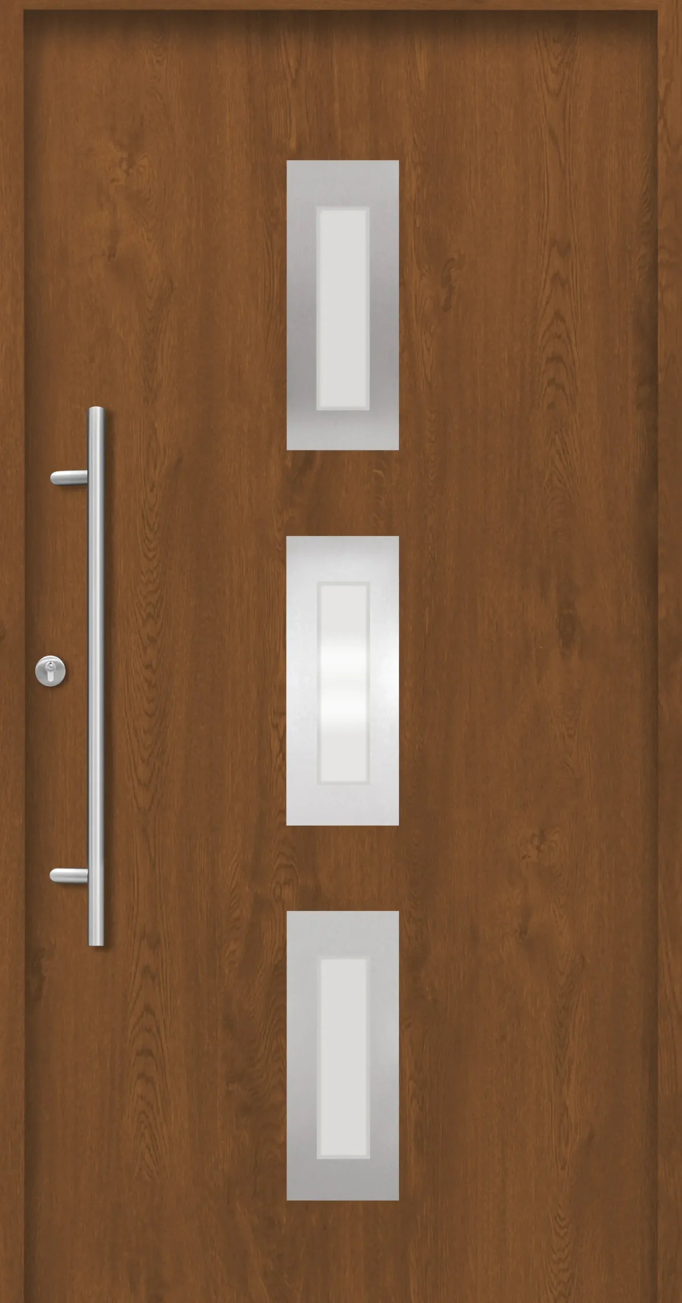 Splendoor Haustür Passivedoor Premium B02 Golden Oak DIN Links 110 x 210 cm