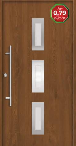 Splendoor Haustür Passivedoor Premium B02 Golden Oak DIN Links 110 x 210 cm