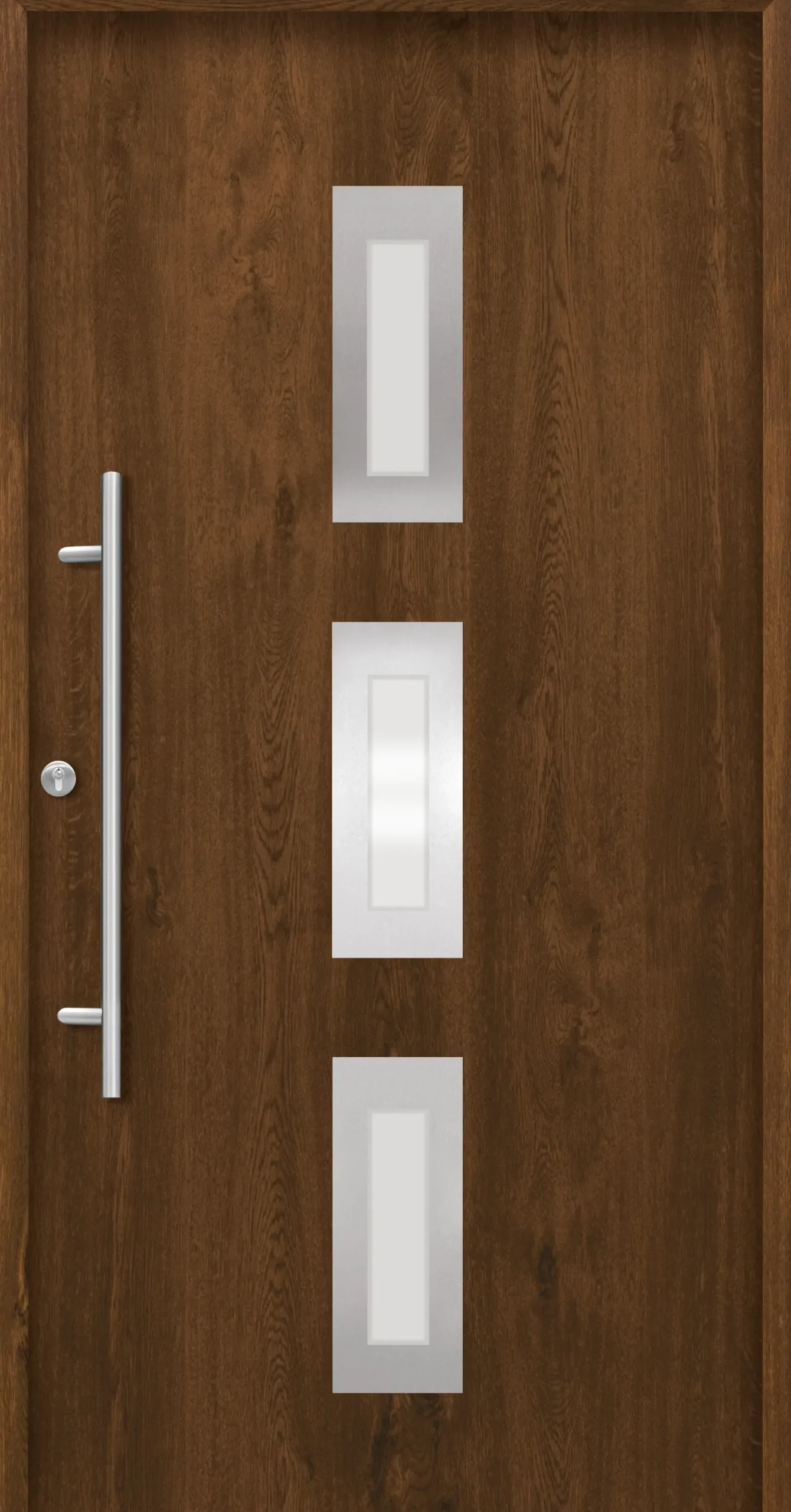 Splendoor Haustür Passivedoor Premium B02 Nussbaum DIN Links 100 x 210 cm