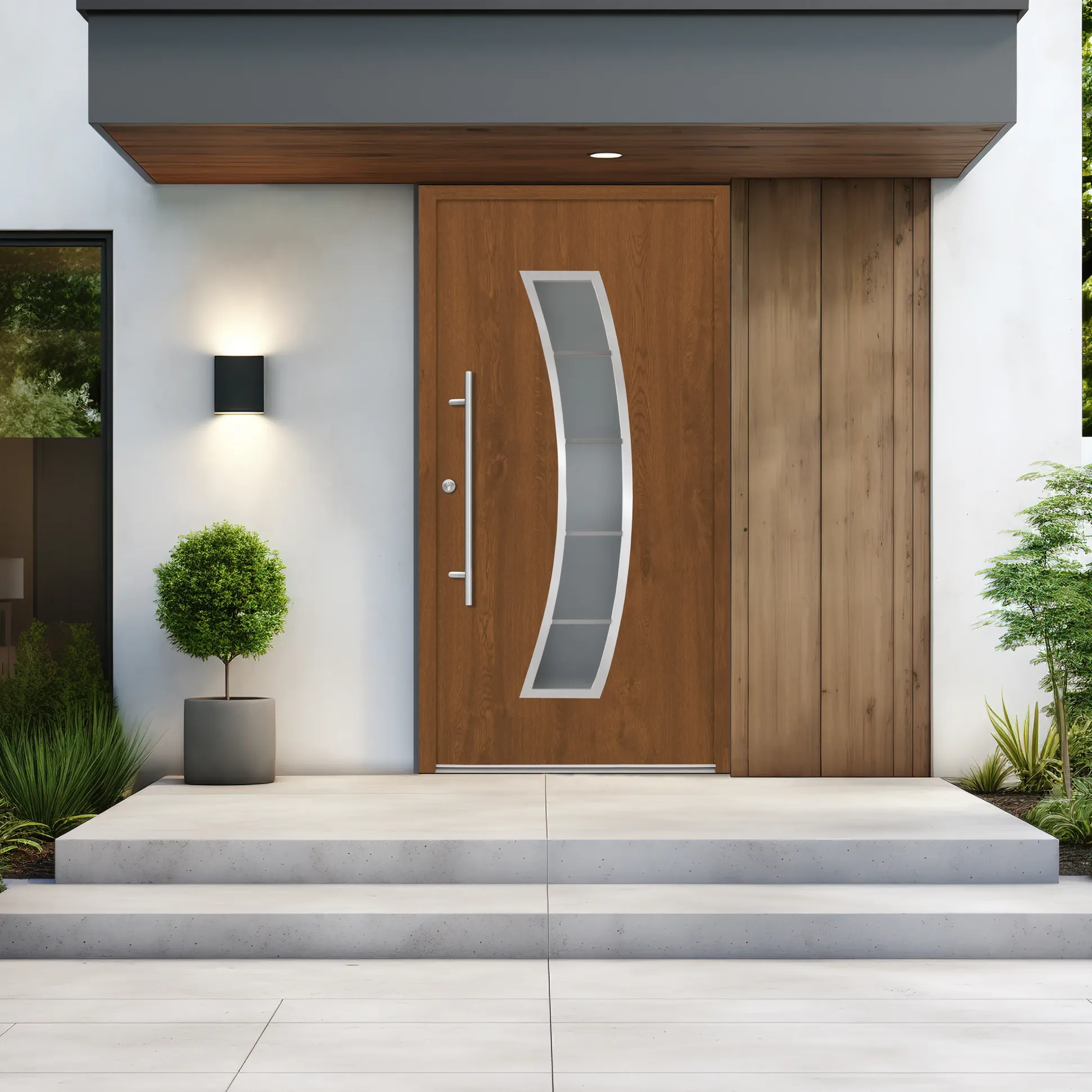 Splendoor Haustür Passivedoor Premium P14 Golden Oak DIN Links 100 x 210 cm