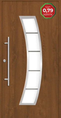 Splendoor Haustür Passivedoor Premium P14 Golden Oak DIN Links 100 x 210 cm