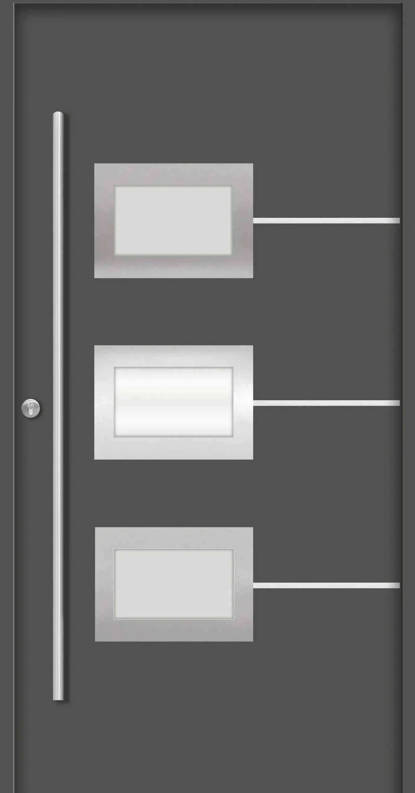 Splendoor Haustür Passivedoor Premium B03 Anthrazit DIN Links 100 x 210 cm