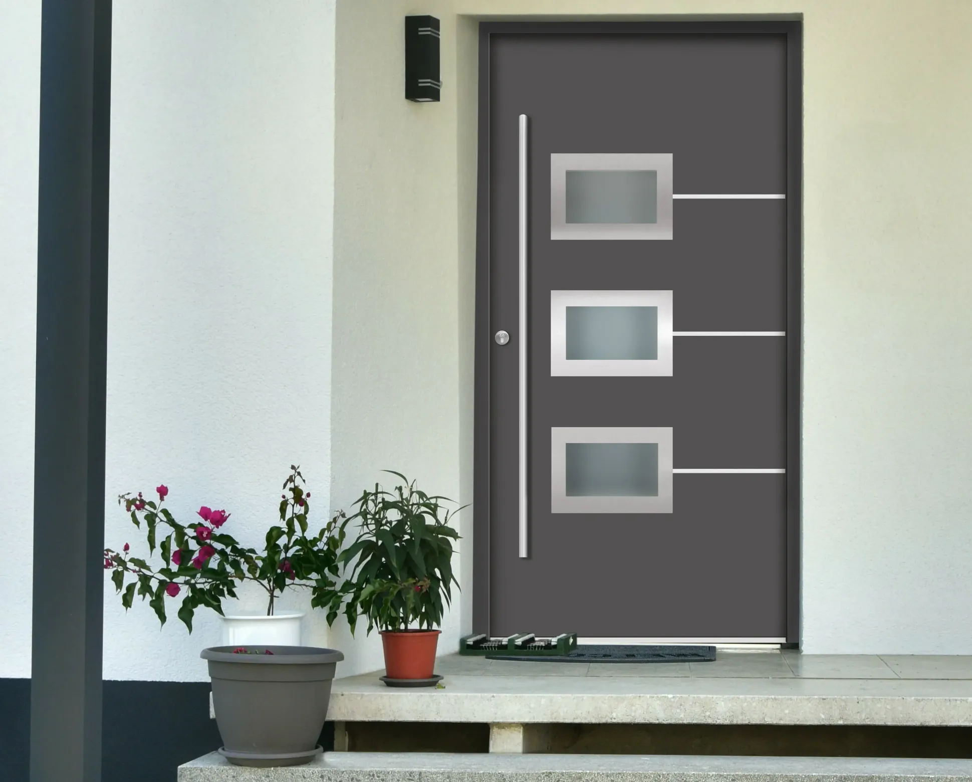 Splendoor Haustür Passivedoor Premium B03 Anthrazit DIN Links 100 x 210 cm