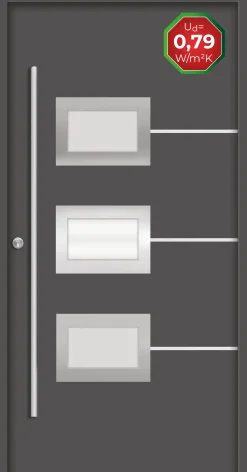 Splendoor Haustür Passivedoor Premium B03 Anthrazit DIN Links 100 x 210 cm