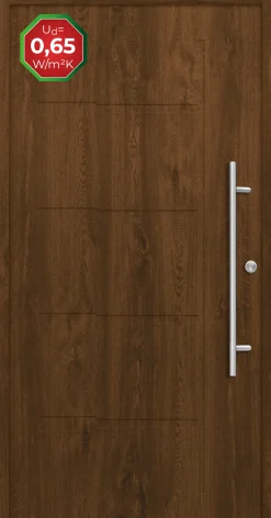 Splendoor Haustür Passivedoor Premium H1 Nussbaum DIN Rechts 110 x 210 cm