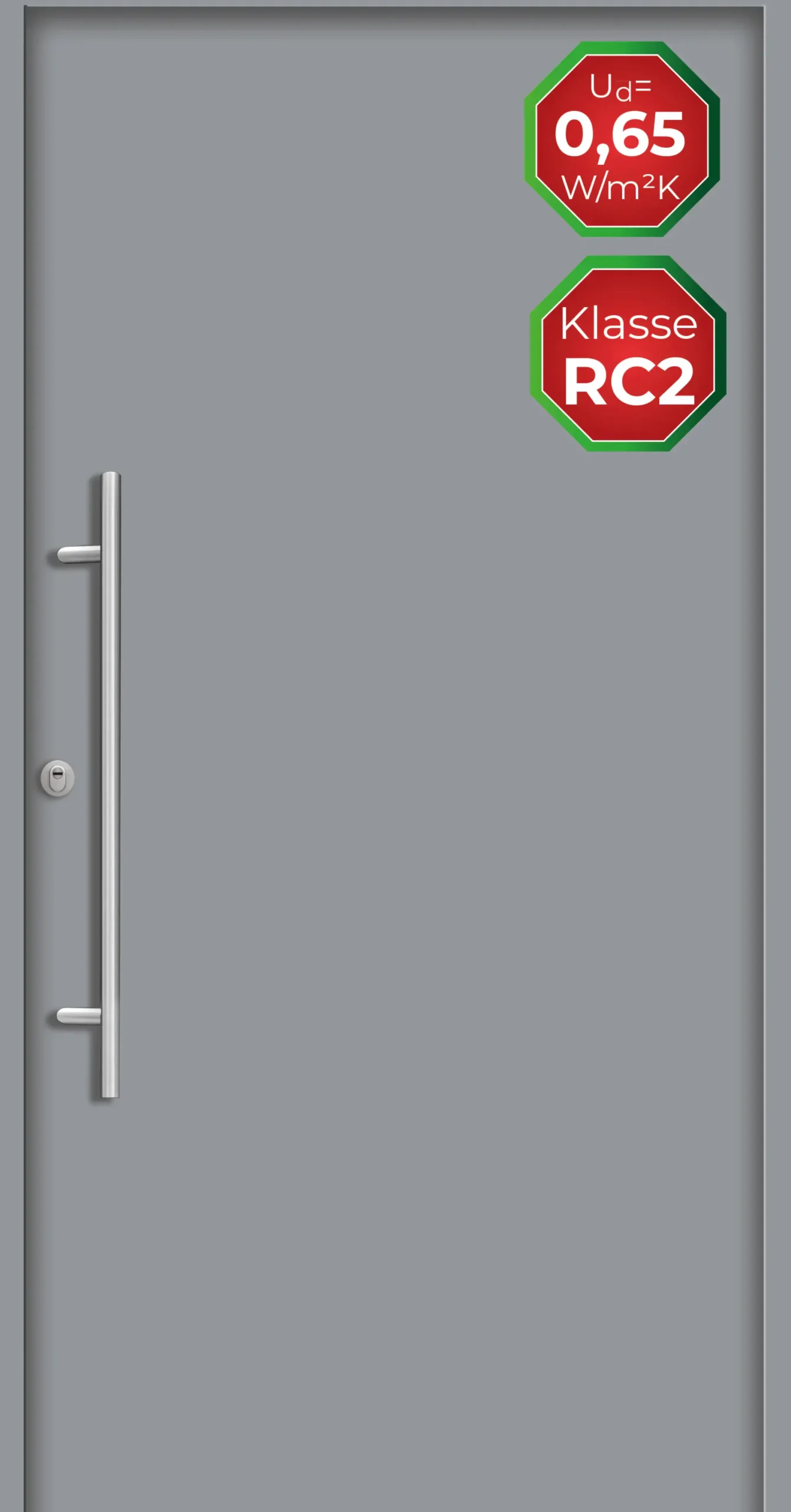 Splendoor Haustür Passivedoor Premium B05 RC2 Grau DIN Links 110 x 210 cm