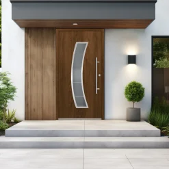 Splendoor Haustür Passivedoor Premium P14 Nussbaum DIN Rechts 110 x 210 cm