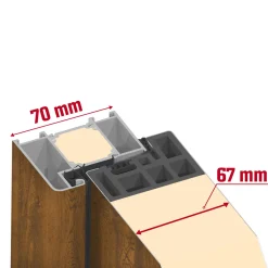 Splendoor Haustür Passivedoor Premium P14 Nussbaum DIN Rechts 110 x 210 cm