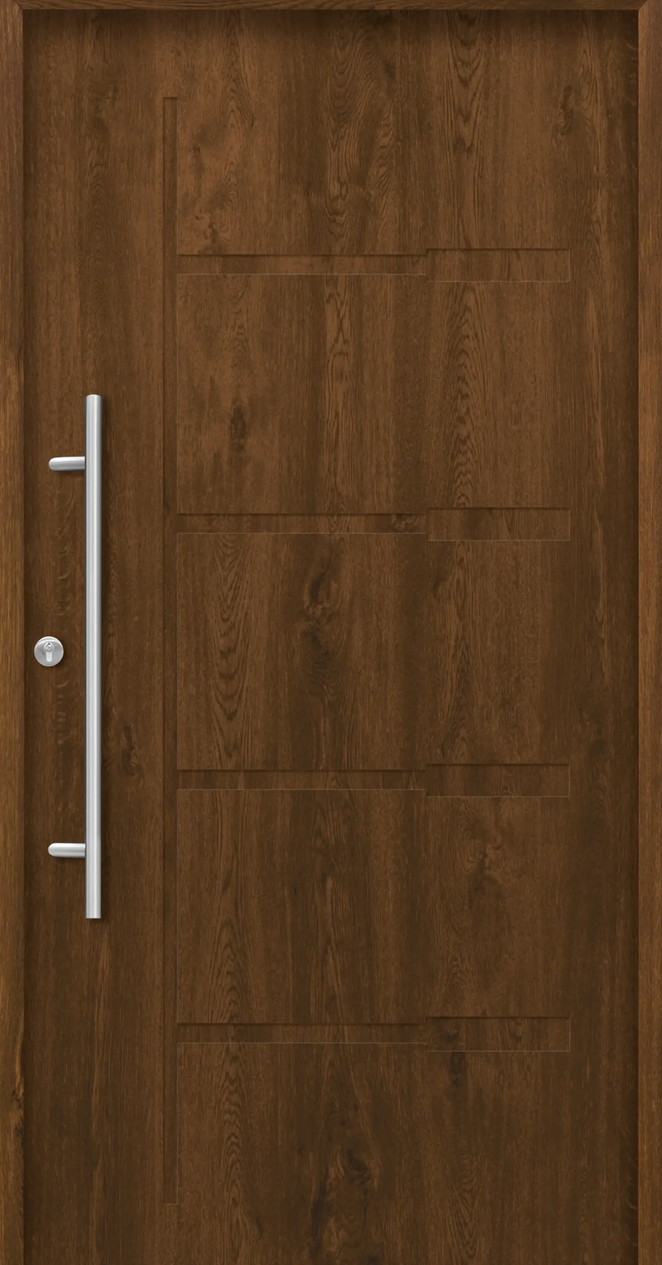 Splendoor Haustür Passivedoor Premium H1 Nussbaum DIN Links 110 x 210 cm