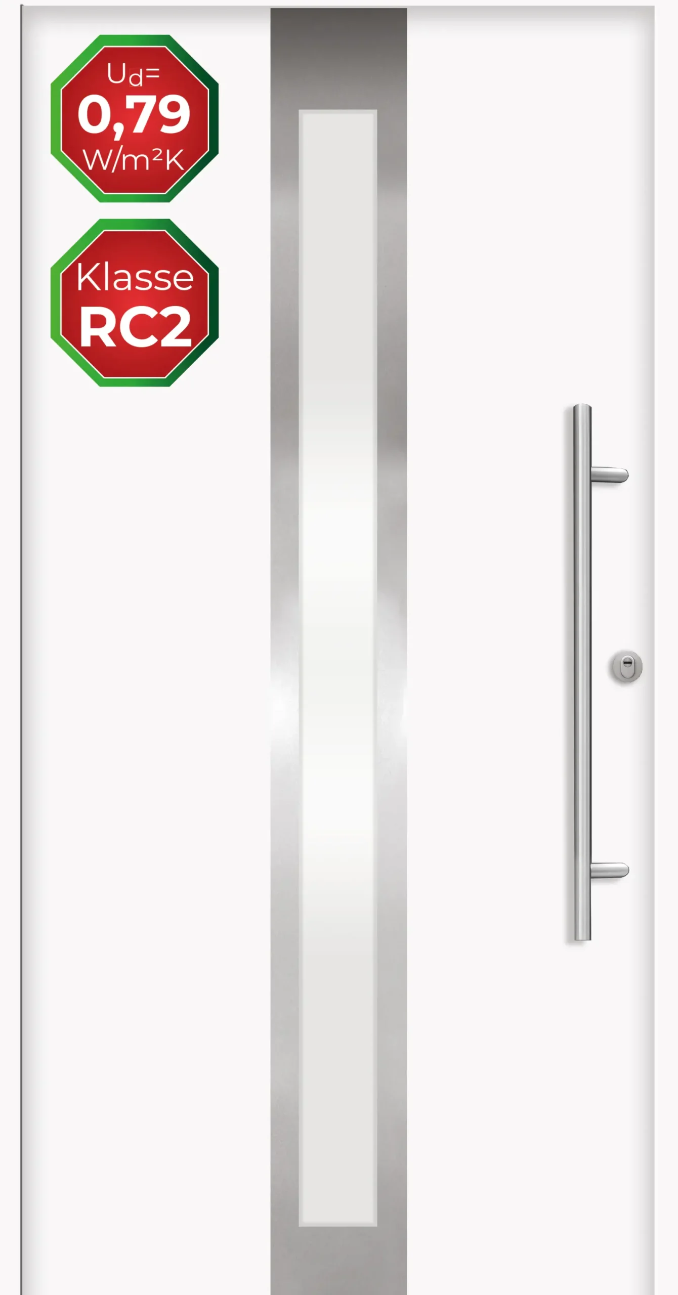 Splendoor Haustür Passivedoor Premium B01 RC2 Weiß DIN Rechts 110 x 210 cm