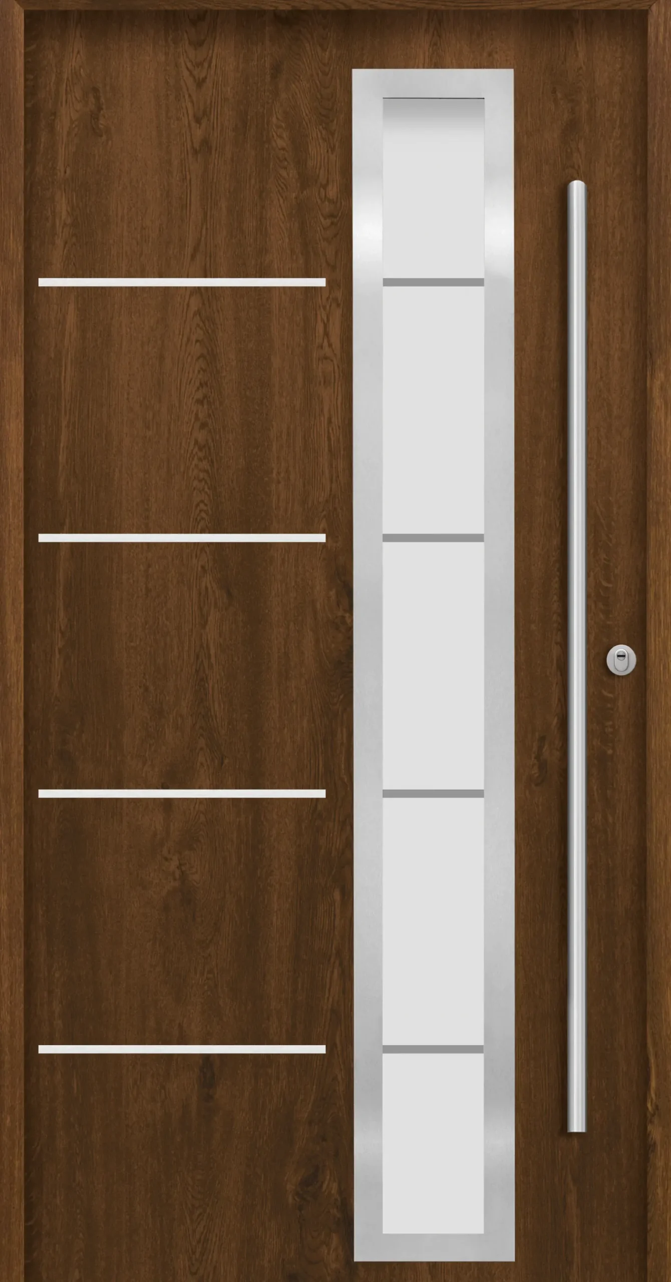 Splendoor Haustür Passivedoor Premium B06 RC2 Nussbaum DIN Rechts 100 x 210 cm